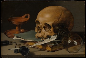 Pieter Claesz- Still Life with a Skull and a Writing Quill