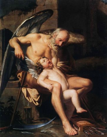 Pompeo Batoni - Time clips the wings of Cupid